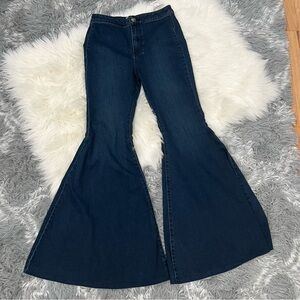 Free People Women's Flared Blue Jeans